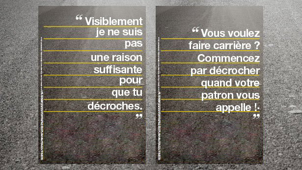 2012 - 2014 #zerotelauvolant - Campagne d’affichage sur la prévention routière