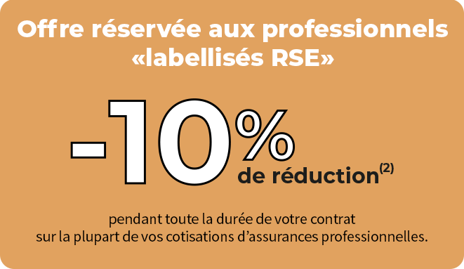 -10% offre pour les professionnels labellisés RSE